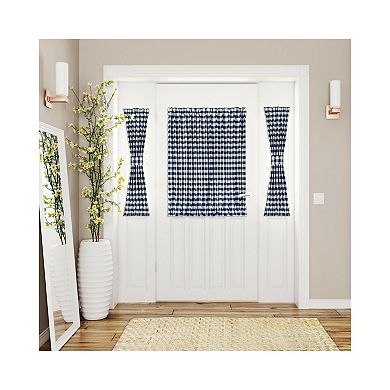 Kate Aurora Plaid Country Farmhouse French Door Curtain Panel With Matching Tieback
