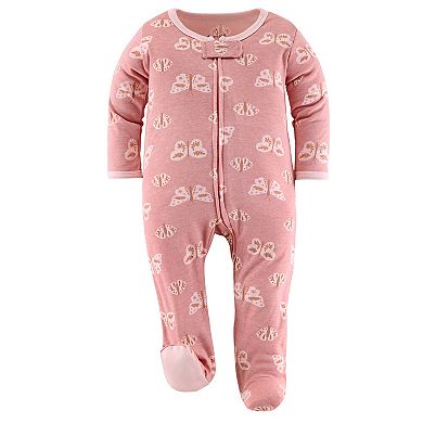 The Peanutshell Boho Butterfly Footed Baby Sleepers for Girls, 3 Pack