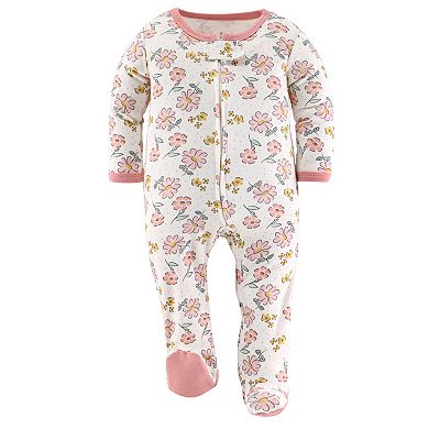 The Peanutshell Boho Butterfly Footed Baby Sleepers for Girls, 3 Pack