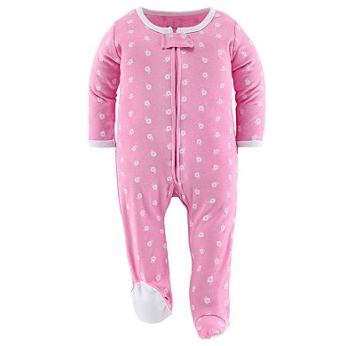 The Peanutshell Floral Love Footed Baby Sleepers for Girls, 3 Pack