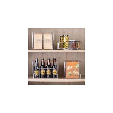 mDesign Plastic Kitchen Storage Organizer Bin with Open Front - 6 Pack ...