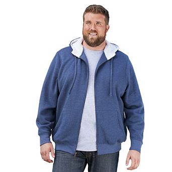KingSize Men's Big & Tall Sherpa-Lined Fleece Zip Hoodie