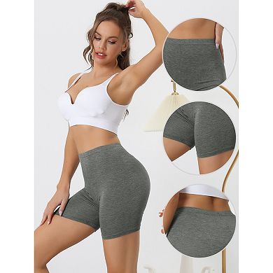 3 Packs Women's Mid-thigh Boxer Underwear Full Coverage Soft Stretch Boyshorts Panties