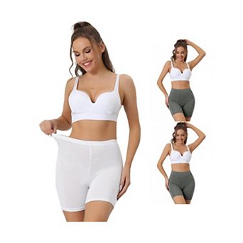 3 Packs Women's Mid-thigh Boxer Underwear Full Coverage Soft Stretch Boyshorts Panties