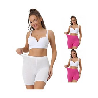 3 Packs Women's Mid-thigh Boxer Underwear Full Coverage Soft Stretch Boyshorts Panties