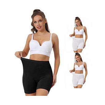 3 Packs Women's Mid-thigh Boxer Underwear Full Coverage Soft Stretch Boyshorts Panties