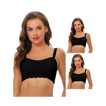 3 Packs Women's Wirefree Smooth Solid Non-slip Strapless Bandeau Bras