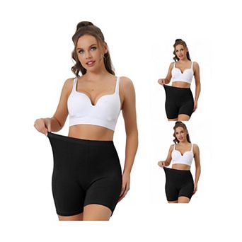 3 Packs Womens Mid-thigh Boxer Underwear Full Coverage Soft Stretch Boyshorts Panties