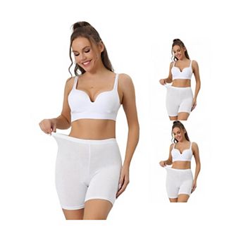 3 Packs Womens Mid-thigh Boxer Underwear Full Coverage Soft Stretch Boyshorts Panties