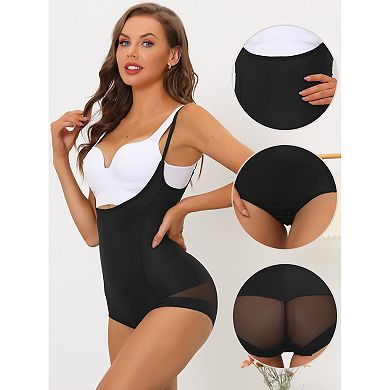 3 Packs Womens Mesh Tummy Control Slimming Sculpting Adjustable Straps Open Bust Full Shapewear