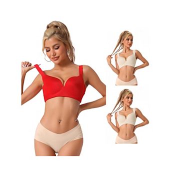 3 Packs Women's Lingerie Adjustable Straps Full-coverage Push Up Vest Bras