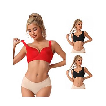 3 Packs Women's Lingerie Adjustable Straps Full-coverage Push Up Vest Bras