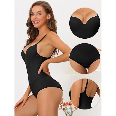3 Packs Women's Adjustable Shoulder Strap Tummy Control Shaping Full Leotards