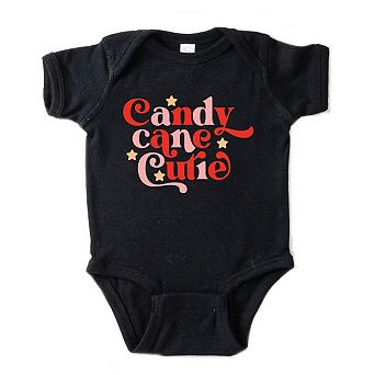 Candy Cane Cutie Stars Baby Bodysuit