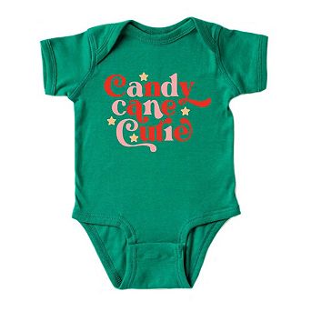 Candy Cane Cutie Stars Baby Bodysuit