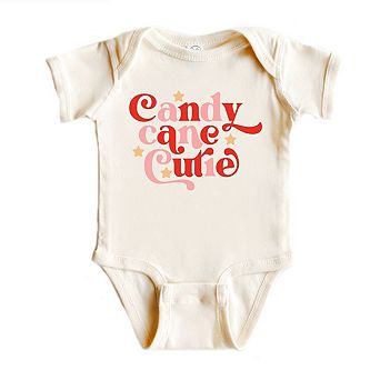 Candy Cane Cutie Stars Baby Bodysuit
