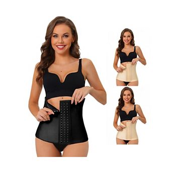 3 Packs 3 Hooks Waist Corsets For Women Workout Tummy Control Body Shaper For Weight Loss