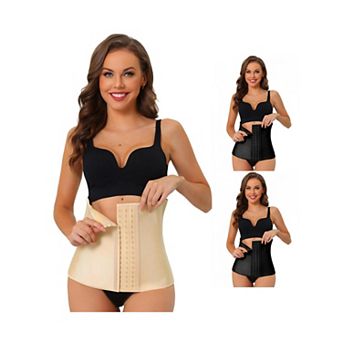 3 Packs 3 Hooks Waist Corsets For Women Workout Tummy Control Body Shaper For Weight Loss