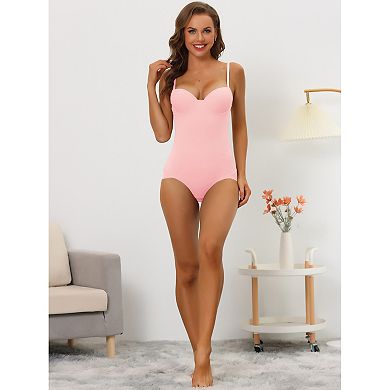 3 Packs Women's Adjustable Straps Leotard Jumpsuit Tummy Control Bodysuit Shapewears With Bras
