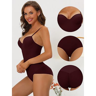 3 Packs Women's Adjustable Straps Leotard Jumpsuit Tummy Control Bodysuit Shapewears With Bras