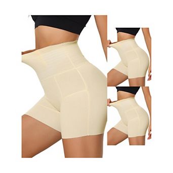 3 Packs Women's High Waisted Shapewears Boyshort Tummy Control Panties