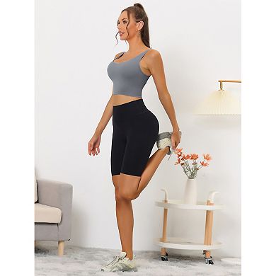 3 Packs Women's Workout Fitness Longline Wireless Padded Yoga Sports Bras With Medium Support