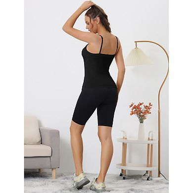 3 Packs Women's Camisole Built-in Bra Padded Adjustable Spaghetti Strap Sleeveless Tanks Tops