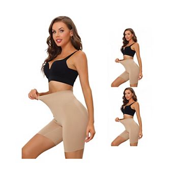 3 Packs Women's High-waisted Shapewear Slip Shorts Slimming Tummy Control Knickers Panties