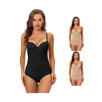 3 Packs Adjustable Shoulder Strap Tummy Control Shaping Full Leotards For Women