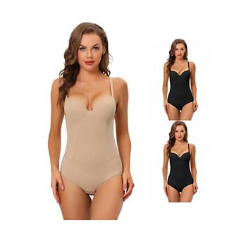 3 Packs Adjustable Shoulder Strap Tummy Control Shaping Full Leotards For Women