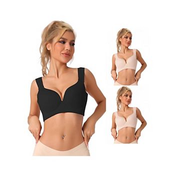 3 Packs Women's Wirefree Bra Full Coverage Push Up Vest Bralette
