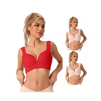 3 Packs Women's Wirefree Bra Full Coverage Push Up Vest Bralette