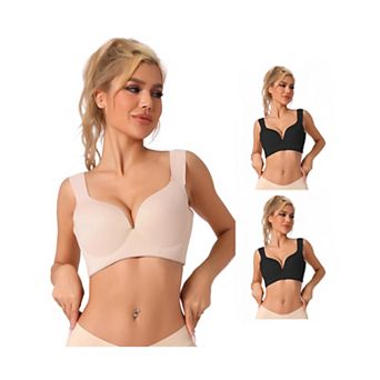 3 Packs Women's Wirefree Bra Full Coverage Push Up Vest Bralette