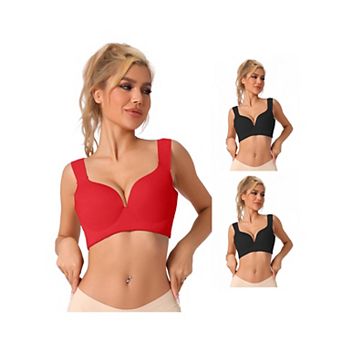 3 Packs Women's Wirefree Bra Full Coverage Push Up Vest Bralette