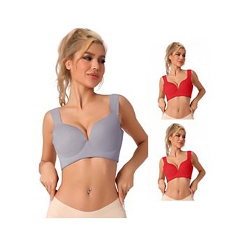 3 Packs Women's Wirefree Bra Full Coverage Push Up Vest Bralette