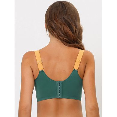 3 Packs Women's Wide Straps High Back Padded Lace Push Up Full-coverage Bralette
