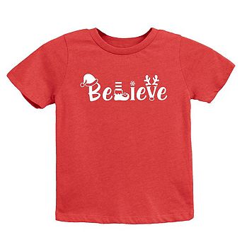 Believe Christmas Toddler Short Sleeve Graphic Tee