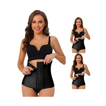 3 Packs Women's 3 Hooks Waist Corset Workout Tummy Control Body Shaper For Weight Loss
