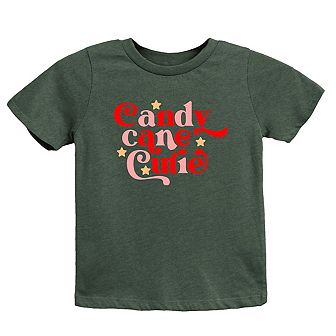 Candy Cane Cutie Stars Toddler Short Sleeve Graphic Tee
