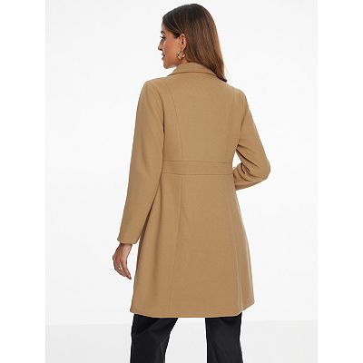 Lapel Coats For Women s Button Down Single Breasted Long Sleeve Elegant Winter Pea Coat