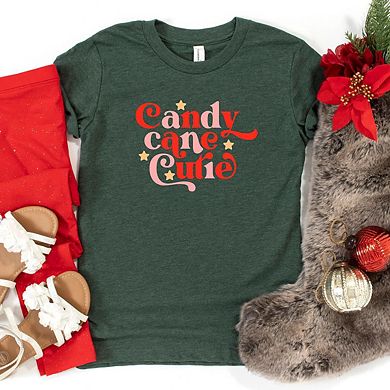 Candy Cane Cutie Stars Youth Short Sleeve Graphic Tee