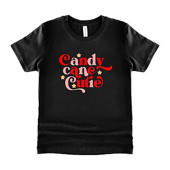 Candy Cane Cutie Stars Youth Short Sleeve Graphic Tee