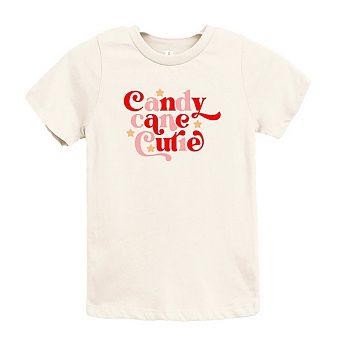 Candy Cane Cutie Stars Youth Short Sleeve Graphic Tee