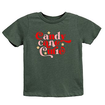 Candy Cane Cutie Stars Youth Short Sleeve Graphic Tee