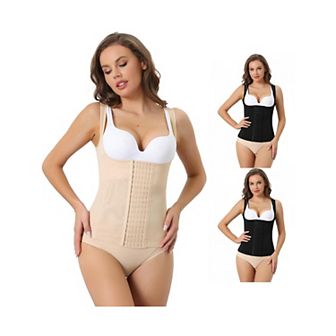 3 Packs Women's Waist Corset Shapewears Push-up Tummy Control Sleeveless Breathable Tank Tops