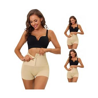 3 Packs Women's Hip Lifter Waist High-waisted Boyshorts Shapewear With Hooks Closure