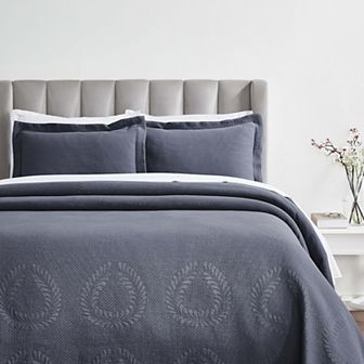 SUPERIOR Peploi Cotton Matelasse Bedspread and Sham Set