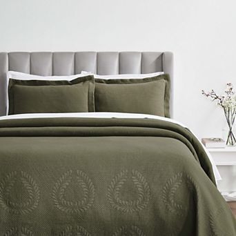 SUPERIOR Peploi Cotton Matelasse Bedspread and Sham Set