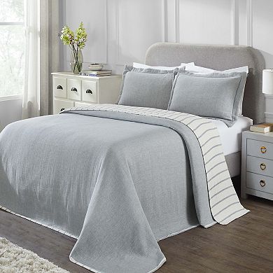 SUPERIOR Valencia Reversible Cotton Medium Weight Matelasse Bedspread & Sham Set