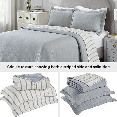 SUPERIOR Valencia Reversible Cotton Medium Weight Matelasse Bedspread & Sham Set